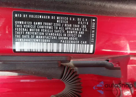 2019 Volkswagen Beetle 2.0T Final Edition Se/2.0T Final Edition Sel/2.0T S/2.0T Se from USA, damaged, VIN 3VW5DAAT7KM510898